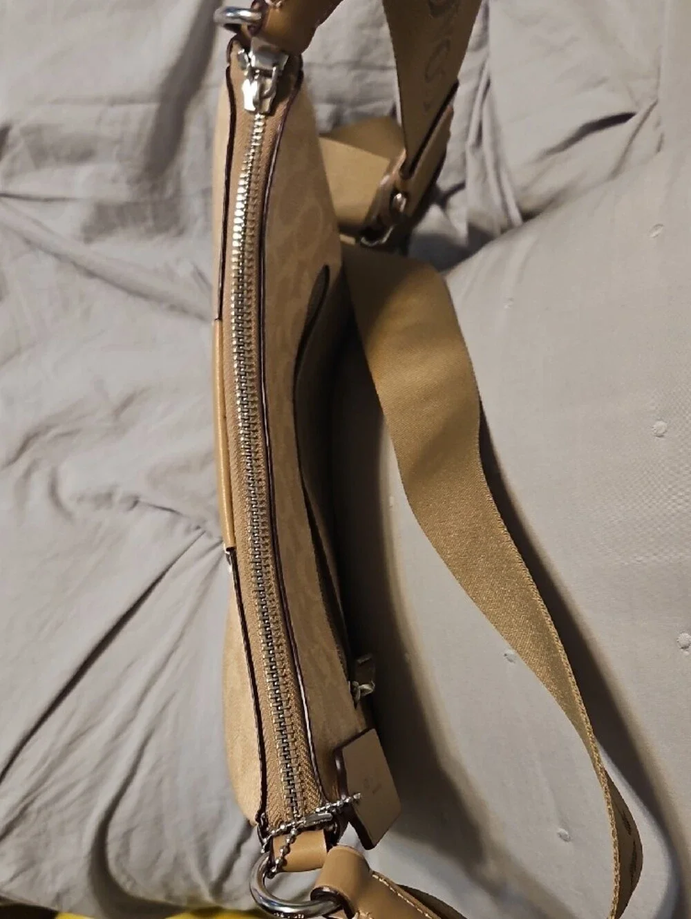Coach Signature Canvas Crossbody in Beige and Tan